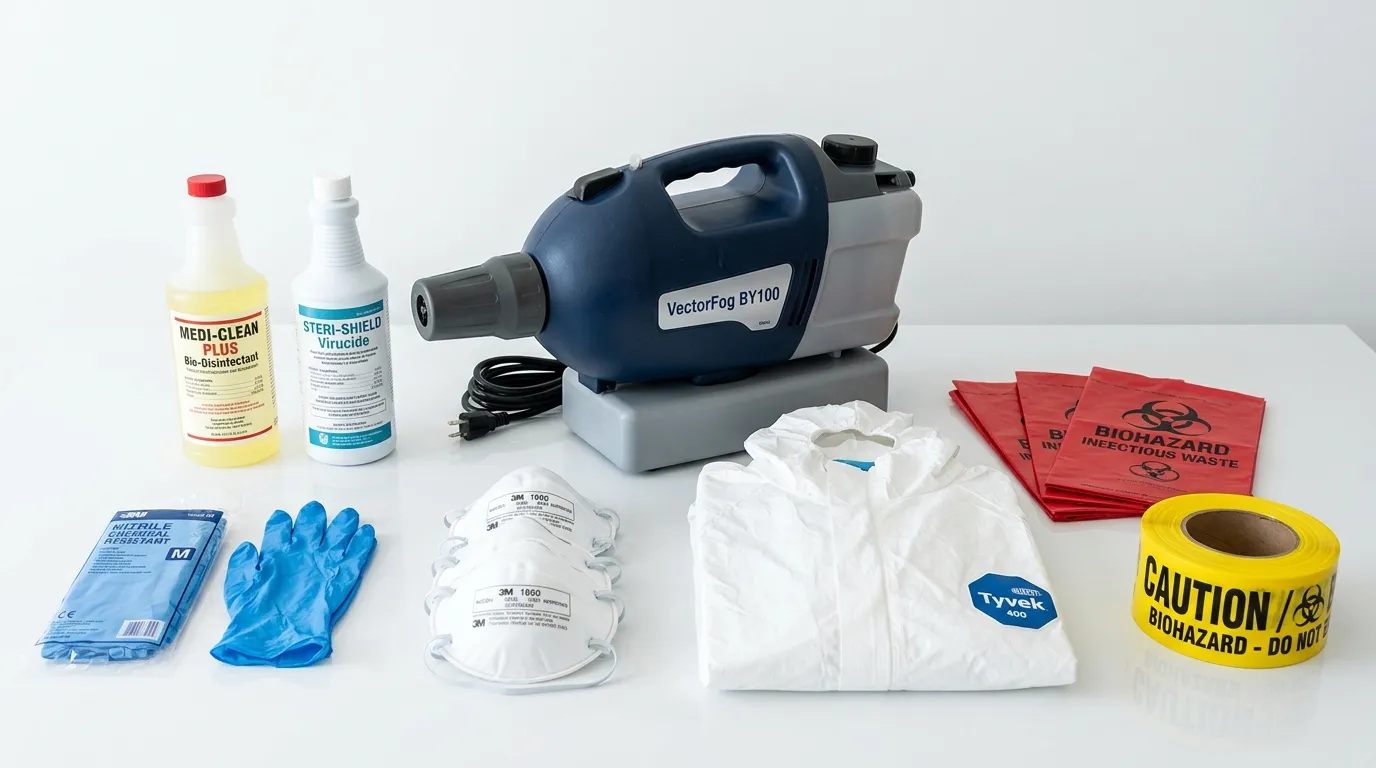 Professional biohazard remediation crew working in Johnston