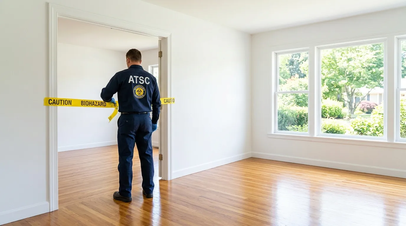 Certified biohazard cleanup crew performing Crime Scene Cleanup in Johnston